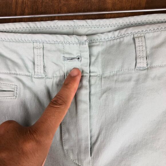 Talbots Womens Pants Pastel Green Signature Slim Capris Mid Rise Stretch 10 - Picture 9 of 13